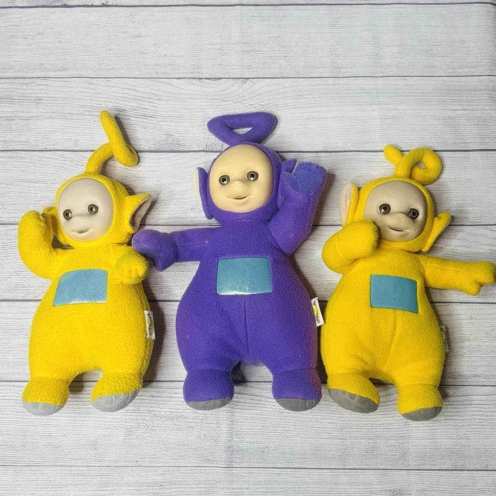 Teletubbies Talking Laa Laa Tinky Winky Lot Of 3 Yellow Purple Vintage 1998